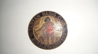 Tarzan Radio Club Premium Bursley Coffee Pin Back Badge 1934 Scare 1 - 1/4 "