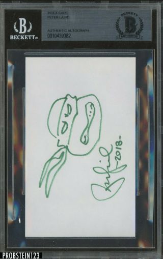 Peter Laird Mutant Ninja Turtles Signed Index Card Auto Autograph Bgs Bas