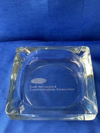 Vtg Ford Motor Co Collectible Glass Ashtray Aerospace Communications Corp.
