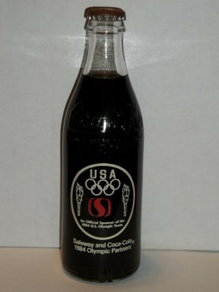 10 Oz Coca Cola Commemorative Bottle - 1984 Safeway And Coca Cola