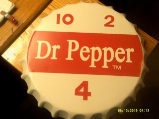 Dr.  Pepper Metal Bottle Cap Sign 14 " Retro Vintage Look 10 - 2 - 4