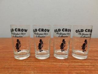 Set Of 4 Vintage Kentucky Bourbon Whiskey 7 Oz Heavy Bottom Glasses Glass