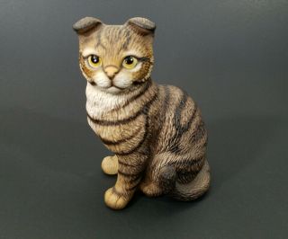 Vintage Global Art Harvey Knox Kingdom Scottish Fold Cat Ceramic Figurine