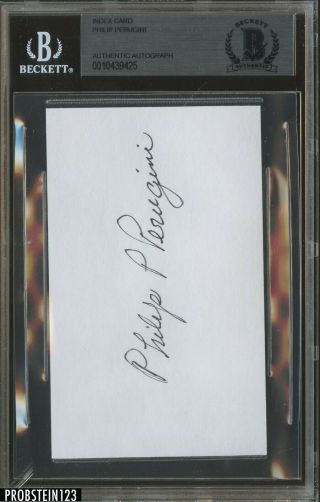 Philip Perugini Band Of Brothers Signed Index Card Auto Autograph Bgs Bas