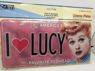 I Love Lucy License Plate " America 