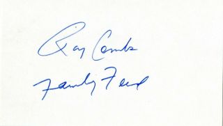Ray Combs : Game Show Host,  Entertainer Vintage Signed Card
