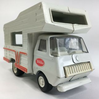 Vintage 1976 - 7 Rare Orange Tonka Winnebago Camper Rv Pressed Metal Toy Truck 6”