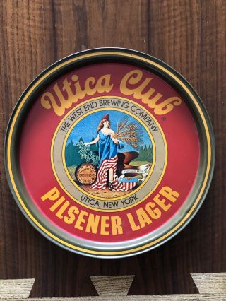 Vintage Bar 10 3/4 " Utica Club Pilsener Lager Beer Metal Serving Tray