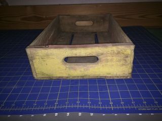Vintage Yellow Wooden Coca - cola Classic Coke Crate Bottle Carrier Sixties 1966 4