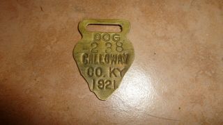 2 Vintage 1921 And 1922 Calloway County Dog Tax Tag Brass?