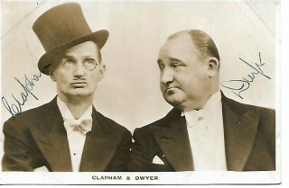 Charles Clapham (d1959) & William Henry Dwyer (d1943) Comedy Duo Signed Pic