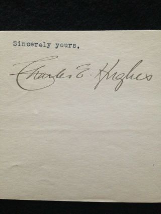 Charles Evan Hughes Cut Autograph