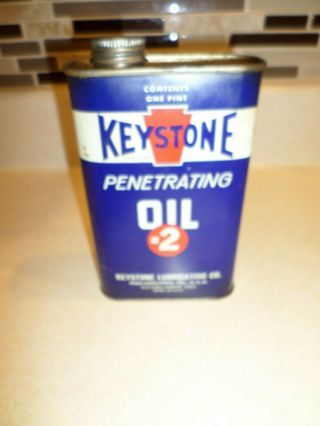 Vintage One Pint Keystone Penetrating 2 Oil Can