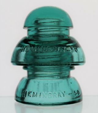 Blue Aqua Cd 190/191 Hemingray - 50 Made In U.  S.  A.  Two Piece Glass Insulator