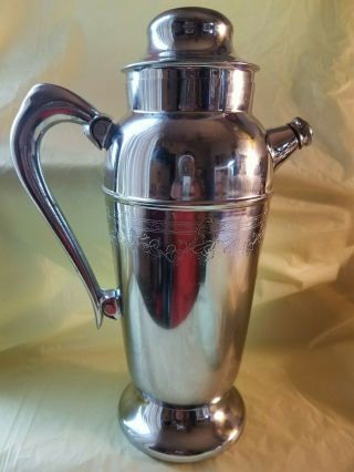 Vintage Chrome Coffee Carafe/cocktail Shaker Retro Made In India