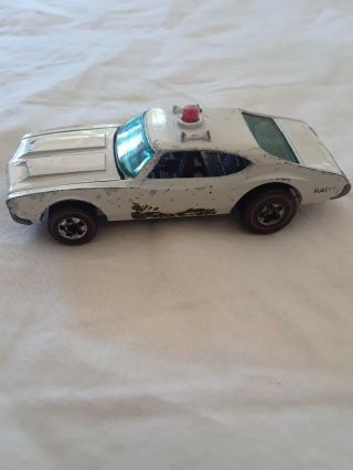 Mattel Hot Wheels Redline Vintage 1969 Police Cruiser White Diecast Car