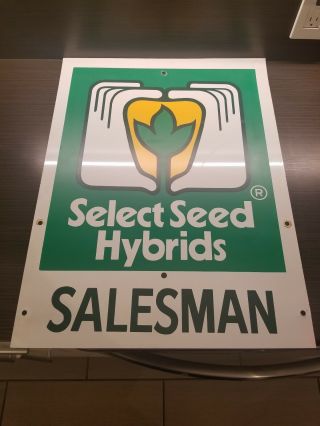 Vintage Select Seed Hybrids Salesman Seed Corn Metal Advertising Sign Farm Ranch