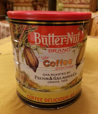 Vintage Butter - Nut Coffee Can Paxton & Gallagher Co.  Omaha,  Nebraska