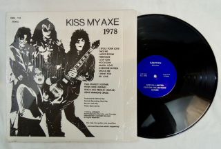 Rare Kiss,  Kiss My Axe 1978 Canyon Records Vinyl Lp Limited Ed.  Kma - 102