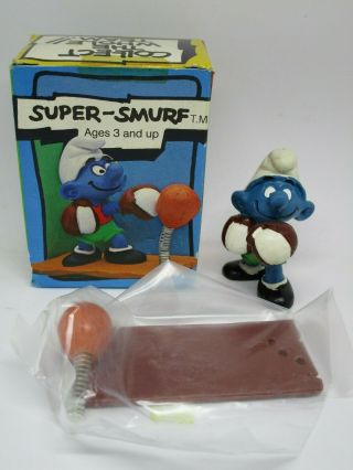 Smurfs 6714 Boxer Smurf Vintage Pvc Figurine Peyo Schleich