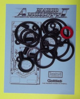 1996 Gottlieb / Premier Mario Andretti Pinball Rubber Ring Kit