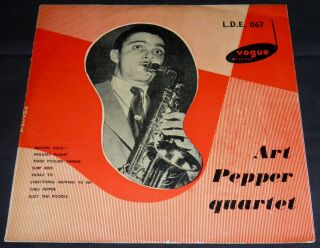 Art Pepper Quartet 1954 Vogue L.  D.  E.  067 Uk 10 " 1st Press Rare Jazz