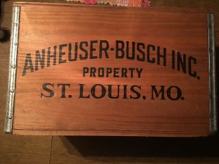 Anheuser Busch Beer Crate W/checker Board