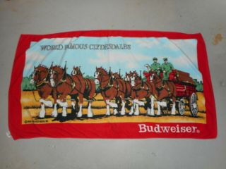 Vintage 80s 1986 Budweiser Clydesdale Beach Towel