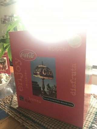 VINTAGE COCA - COLA STAINED GLASS STYLE ACCENT LAMP - BRAND 3