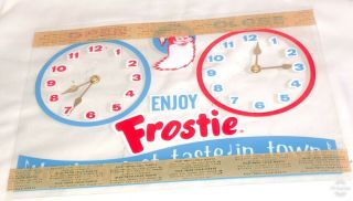 Nos Enjoy Frostie Root Beer Store Door Clock Open Close Hours “sign”