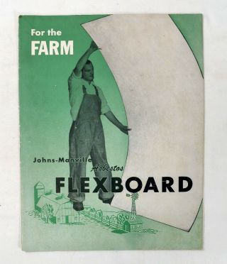Vintage Advertizing Asbestos Flexboard For The Farm From Johns - Manville 219