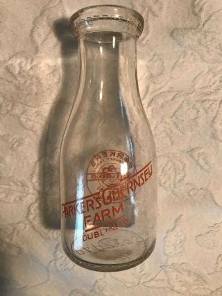 Vintage Pint Milk Bottle Parkers Dublin Ga Ph 381