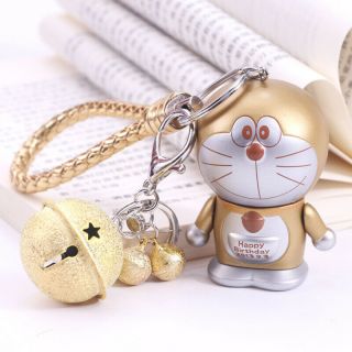 Doraemon Pvc Action Figure Gift Key Chain (key Ring) C/w Small Bell Pendant 9