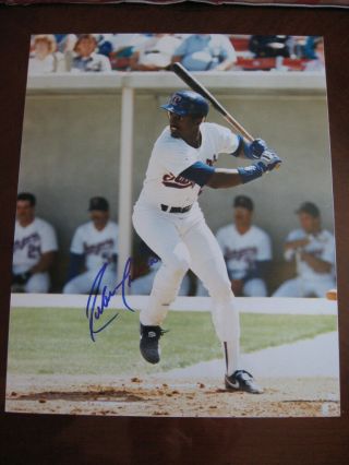 Ruben Sierra Autograph On 8 " X 10 " Color Photo In Blue Ink With