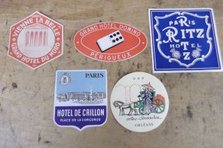 Group Of 5,  Vintage Luggage Stickers - France - - Group 7