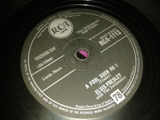 Elvis Presley : A Fool Such As I / I Need Your Love Tonight.  Uk.  78.  Rpm (1959)