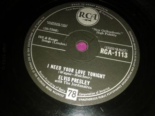 ELVIS PRESLEY : A FOOL SUCH AS I / I NEED YOUR LOVE TONIGHT.  UK.  78.  rpm (1959) 2