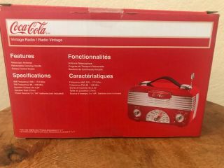 - In - Box Coca - Cola Retro Am/fm Aa Battery Operated Radio