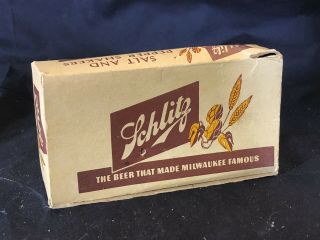 Old Vtg 1957 Schlitz Brewing Company Milwaukee Wis.  Salt & Pepper Shakers