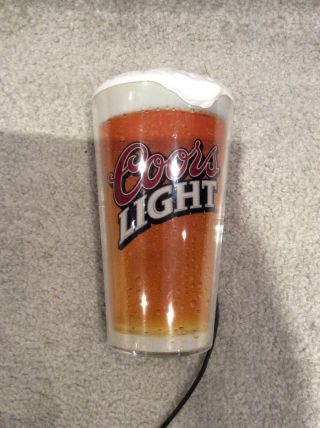 Vintage 90’s Coors Light Beer Glass Illuminated Bar Sign