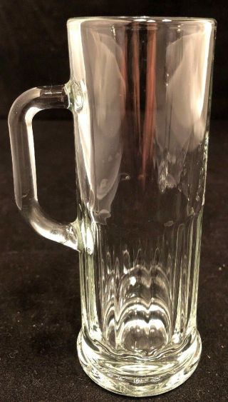 Vintage Clear Glass Federal Beer Mug Shot Glass 5 " Tall With Handle Barware
