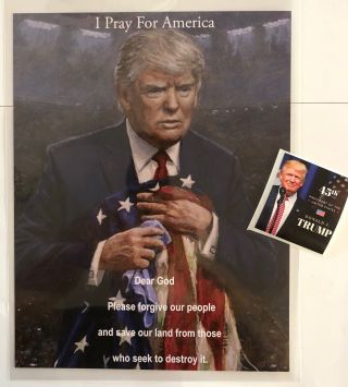 President Donald Trump 8 1/2 " X 11 On Card Stock.  Prayer,  Photo,  Picture,  Decal