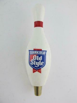 Heileman ' s Old Style Beer Bowling Pin Vintage Draft Tap Handle Knob Ale Marker 4