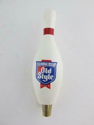Heileman ' s Old Style Beer Bowling Pin Vintage Draft Tap Handle Knob Ale Marker 8