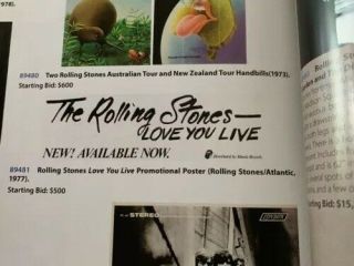 The Rolling Stones Love You Live Promotional Poster Andy Warhol Vinyl Unhung