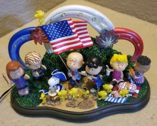 Danbury Peanuts Yankee Doodle Dandy Light Up Set Patriotic Decoration
