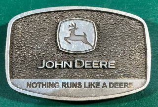 John Deere Nothing Runs Like A Deere Fine Pewter Belt Buckle