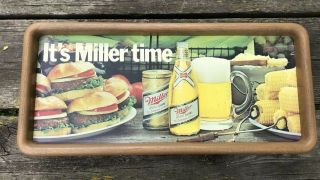 Vintage 1982 It’s Miller Time Sign Burgers And Corn On The Cobb No Light