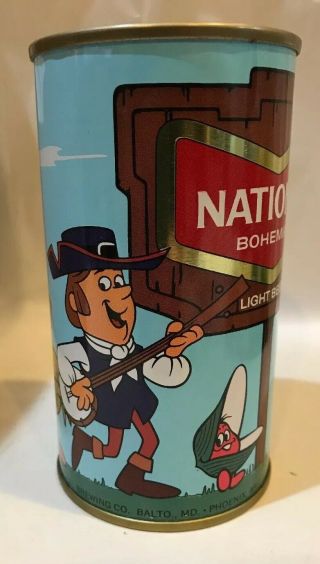 National Bohemian Light Beer 12 oz.  Cartoon Bank - Top Beer Can - Baltimore,  MD. 4