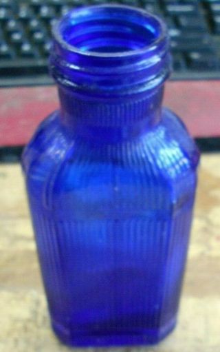 One Vintage Cobalt Blue Glass Medicine Bottle